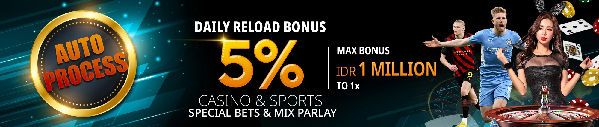 daily reload bonus 5% by qqfortuna