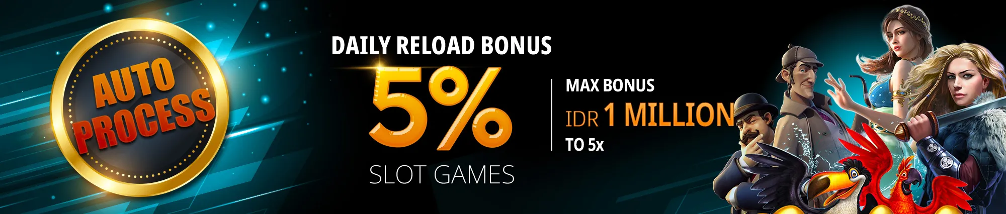 daily reload bonus 5% สล็อต by qqfortuna